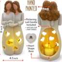 Sisters for Mom | Candle Holder Statue with Flickering LED Candle | Mothers Day, Friendship Bday, Bestie, BFF Christmas Unique Present for Her