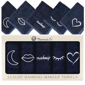 Marmaris Co. Luxury Makeup Washcloths for Face, 5-Pack Makeup Towels Face Washcloth, Viscose from Bamboo & Cotton