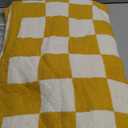 Xiashrk Checkered Throw Blanket for Couch, Checkerboard Blankets for Sofa Bed, Cozy Checkered Decorative Travel Blanket for Living Room Camping (Yellow, Throw 50"x60")