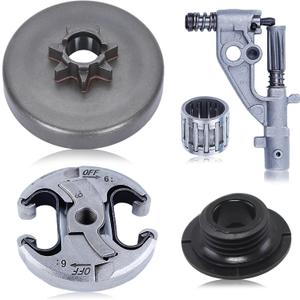537291702 Sprocket Clutch Drum + 544180104 Oil Pump Assembly for Husqvarna 455 460 461 Chainsaw with Worm Gear Needle Bearing