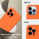 FireNova Designed for iPhone 13 Pro Max Case, Silicone [Camera Protection] Phone Case, Soft Anti-Scratch Microfiber Lining Inside, 6.7 inch, Neon Orange New