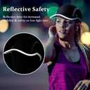 GADIEMKENSD 2 Pack Reflective Foldable Sports Hat UPF 50+ Sun Protection Outdoor Run Hats for Men and Women (One Size, Black+white)