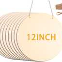 10Pcs 12 Inch Wood Circles for Crafts, Unfinished Wood Rounds, DIY Wooden Projects, Wood Burning, Painting, Valentines Day Decor DIY Crafts Gifts