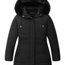 Pefflarge Women's Plus Size Winter Coat Waterproof warm Down Coat Detachable Hooded Parka Jacket Size 3X