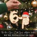 2 x 67 Christmas Ornament - Funny Six Seven Ornaments 2025-67 Meme Wood Hanging Decor for Tree - Gen Z, Gen Alpha Slang Meme Decor Trendy for Teens, Kids, Adults - Funny White Elephant Gifts - 6 7 Gifts