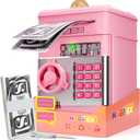 Kids Piggy Bank for Girls - Toys for 5 6 7 8 9 10 Year Old Girl Birthday Gifts - Electronic Piggy Bank ATM Machine Money Safe for Kids Toys Age 6-8-10 (Pink)