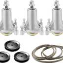 3 Spindle Assemblies 187292 192870 532187281 Lawn Mower Deck Rebuild Kit Fit for Craftsman 54" Deck, with 3 Pulleys 129861 153535 532173436, with 1 Belt (147 1/2" x 5/8) 196103 587686701