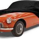 Waterproof Car Cover Compatible with 1962-1980 MG MGB Accessories 210T All Weather Car Covers with Night Reflective Strip&Anti-Theft Lock for Car Dust Snow Rain Hail Protection