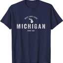Michigan T Shirt Vintage Sports Design Retro MI Tee T-Shirt