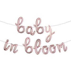 RUIANSI Baby in Bloom Balloons Banner Baby Shower Decorations Floral Baby Shower Decorations (L BABY IN BLOOM Rose Gold)