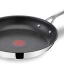 T-Fal x Jamie Oliver Nonstick Coated Stainless Steel Pan 11-Inch, Induction Compatible, Oven Safe up to 500F, Chef's Stainless Steel Skillet, Frying Pan, Silver