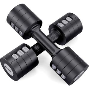 EAST MOUNT Adjustable Dumbbells 5 lb Dumbbells Set of 2 / Pair 10 lb Total Free Weights 6 in 1 Women Hand Weights for Home,Office,Gym Exercise Training 2lb 3lb 4lb 5lb Fast Adjust (Black)