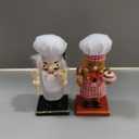 Joliyoou 2 Packs 7 Inch Christmas Nutcracker Figures, Wooden Nutcracker Santa Chef and Gingerbread Man Chef, Large Xmas Nutcracker Tabletop Centerpieces Mantel Shelves Decorations