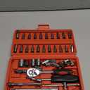 Egofine 46 Pieces 1/4 inch Drive Socket Ratchet Wrench Set, with Bit Socket Set Metric and Extension Bar for Auto Repairing and Household, with Storage Case