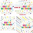 2 x 40Pcs Happy Birthday Plates and Napkins Set, Disposable Polka Dot Paper Plates Party Plates and Napkins for Birthday Party Supplies Tableware Set