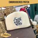 Faith over Fear 3 Inches Iron On/Sew On Embroidered Applique Patches, Scipture Embroidery Patches, Religious DIY Accessories for Backpacks, Army Vests, Bags, Hats, Clothes, Gift for Christian