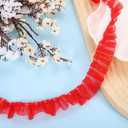 uxcell 11 Yards Ruffle Lace Trim Ribbon, 2.5cm/1" Pleated Organza Lace Edge Trim, Polyester, Red, Classic Rustic Style, Wedding, Special Occasions