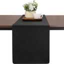 Table Runners 72 Inches Long, Dual-Sided Faux Leather Farmhouse Table Runner Waterproof Heatproof Non-Slip for Living Room Party Home Decor Holiday Decorations(Black, 12 x 72 Inch)