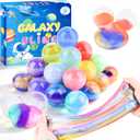 32 Pack Galaxy Slime Balls for Kids, Slime Party Favor, Soft & Non-Sticky, Mess-Free, Stress Relief - Toys for Girls and Boys, Birthday Gifts, Classroom Reward, Party Supplies, Goodie Bag Stuffers