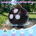 Bubble Machine Automatic Bubble Blower for Kids Toddlers Spherical LED Bubble Maker Electric Auto Rotating 45/360 Outdoor Toy for Easter and Birthday Gift Party Wedding