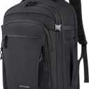 BAGSMART Travel Backpack for Men Women, Carry On Backpack Flight Approved TSA Friendly with USB Charging Hole Lightweight Weekender Bag Casual Daypack 17.3 Inch Laptop Business Work Backpack, Black (15.6 Inch)