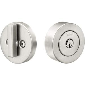 Yale Home 4881619FR Flat Round Single Cylinder, Satin Chrome Deadbolt