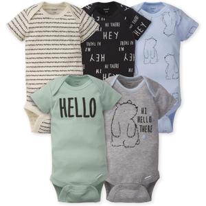 Gerber Baby Boys' 5-pack Variety Onesies Bodysuits (6-9 Months, Hello Bear)