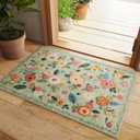 2x3 Washable Small Rugs for Entryway: Area Rug Non Slip Door Mat Indoor Entrance Low Pile Soft Faux Wool Non Shedding Lightweight Distressed Throw Rugs for Front Door Bedroom Bathroom Kitchen Entry