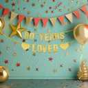 Gold Glitter 80th Birthday Decorations for Men Women, 80th Birthday Banner for Party Decor