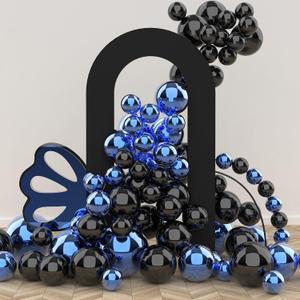 LEBENGURU Upgraded 7.2FT Open Arch Backdrop Cover, Black Spandex Fitted Round Top Wedding Arches, Double-Sided U-Shaped Arch Chiara Stand Covers for Birthday Party Baby Shower Banquet Balloon Dcor