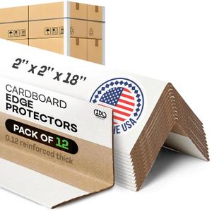 IDL Packaging 2 x 2 x 18 Cardboard Edge Protector (Pack of 12) - Corner Protectors for Shipping, Storage, & Moving Reinforced Corner Guard Protection for Pallets, Wall Corners, & Furniture