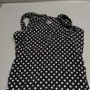 QINSEN Women's Double Layer Tank Tops Square Neck Sleeveless Basic Tight T Shirts, Black Polka Dots (S)