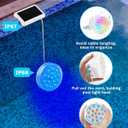 Solar Pool Lights(1 PACK), Upgraded Submersible LED Lights with Remote, 4.55 Inch USB Rechargeable IP68 Waterproof Underwater Light RGB 22 Colors Changing Solar Pool Light with Magnet for Hot Tubs