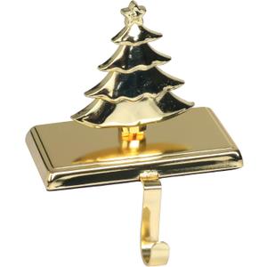 Amooca Christmas Stocking Holders Non-Slip Metal Hooks Fireplace Mantle Stocking Hanger for Christmas Party Decorations (Christmas Deer Gold, 1 Pack)