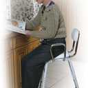 Drive Medical 12455 Adjustable Height Stool with Back and Arms White