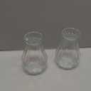 MyGift Small Glass Bud Vase, 5 Inch Decorative Flower Vases, Mini Vintage Style Centerpiece Vases with Diamond Faceted Design, Set of 2