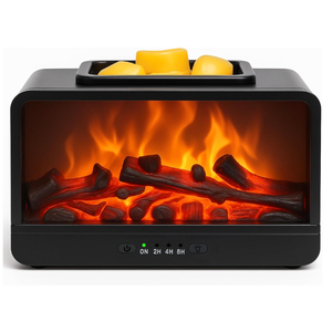 MeplLivs Dynamics Flame Fireplace Electric Wax Melt Warmer PTC Heating Plate Monochromatic Wax Burner Fragrance Wax Warmer for Home Office Gifts & Decor(Black)