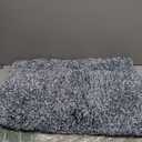 Yimobra Bathroom Rugs Non Slip Washable 36X24, Ultra Soft and Water Absorbent Bath Mats, Plush Fluffy Shower Mat Outside, Luxury Microfiber Thick Matts for Bathroom Floor/Tub, Denim Blue and White