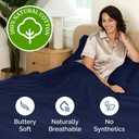 Queen Sheet Set - 100% Cotton Sheets - 4 Piece Queen Size Cotton Bed Set with Deep Pockets up to 16 Inches - Ultra Soft, Breathable & Cooling - Fade and Stain Resistant - Machine Washable - Navy Blue