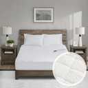 Woolrich Heated Mattress Pad Twin XL - Sherpa Electric Mattress Topper, Auto Shut Off, 5 Heat Levels Controller, Deep Elastic Pocket Up to 17" Mattress, UL Certified, Machine Washable, Twin XL White