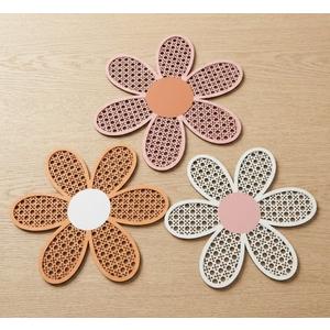 Maitys 3 Pieces Boho Daisy Wall Decor Natural Rattan Flower Wall Hanging Art Wooden Boho Art Nursery Flowers Farmhouse Hanging Decor for Home Office Nursery 