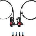 Z00M MTB Hydraulic Disc Brakes Set Mountain Bike Left Front 800mm Right Rear 1450mm Hydraulic Brake Aluminum Alloy Bicycle Disc Brake for E-Bike Fat Bike Road Bike 2 Piston