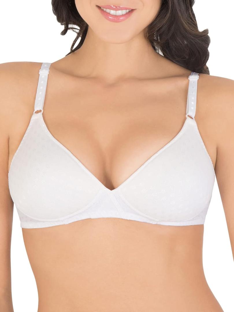 Fruit of the Loom Women's Lightly Lined Wire-free Bra (38B, White)