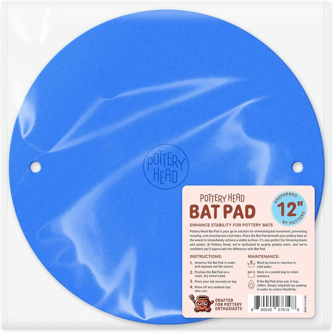 5 x Pottery Head Bat Mate - 12" Universal Pad for Pottery Bats for Better Stability - Anti-Slip Mat with Pin Holes for Pottery Wheel Bats - Ceramic & Pottery Tools for Trimming - Clay Sculpting Tools