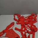 Lilosy Sexy Strappy Crisscross Cutout Underwire Garter Belt Lingerie Set Rave Outfits (Large, Red)