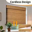 AIRLAJYID Cordless Bamboo Roman Shades 45x48in, Light Filtering Bamboo Blinds for Indoor Windows, Office, Bathroom and Living Room, Privacy Teak.