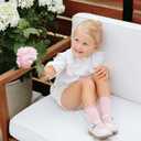 JAKIDAR Girls Crew Seamless Socks Kids Casual Dress Cotton Socks 6 Pairs (4-7 Years, Pink Purple White)