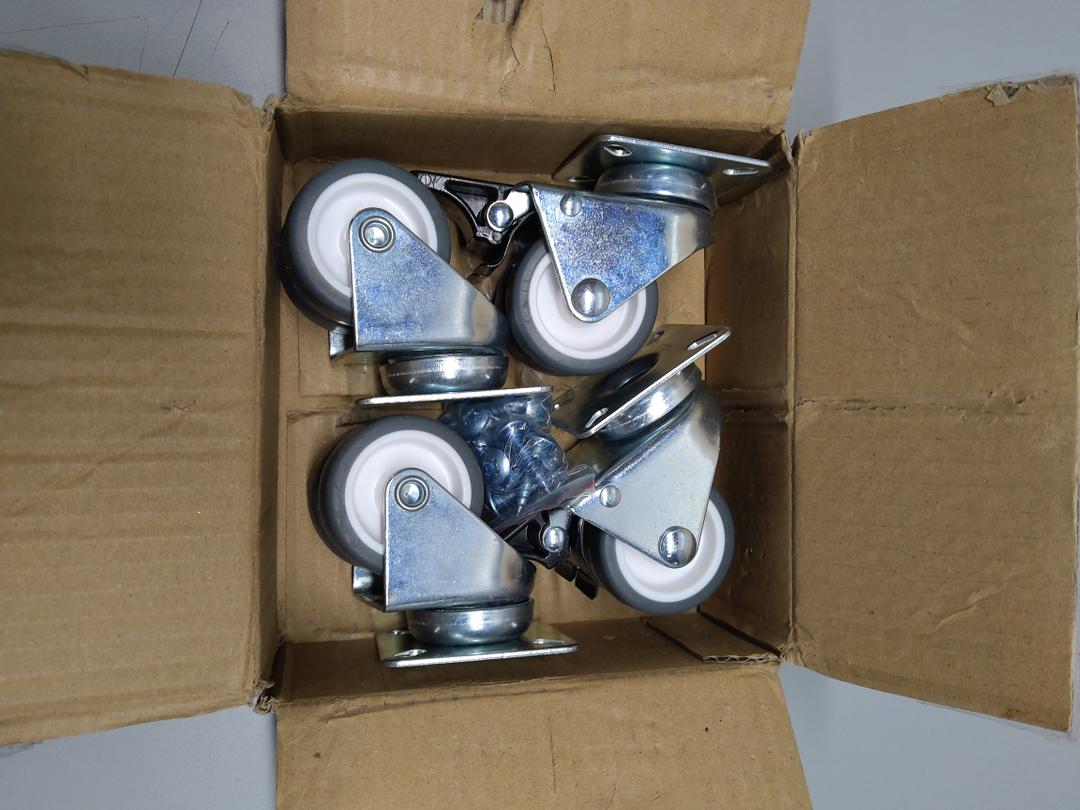 Enyke 2 Inch Mount Casters 500 LBS, TPR Rubber Casters Set of 4, 360 Degree Plate Swivel Castor Wheels with Ball Bearing, Casters Wheels for Furniture, Workbench