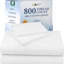 California Design Den Luxury 800 Thread Count King Size Sheets Set - 100% Cotton Sheets, Soft Sateen, Deep Pockets for a Snug Fit, Durable Bedding Set - White