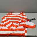 Adult Men Red and White Striped Tee Shirt Glasses Hat Outfit Suit Set Halloween Cosplay Costume Party Props (X-Small)